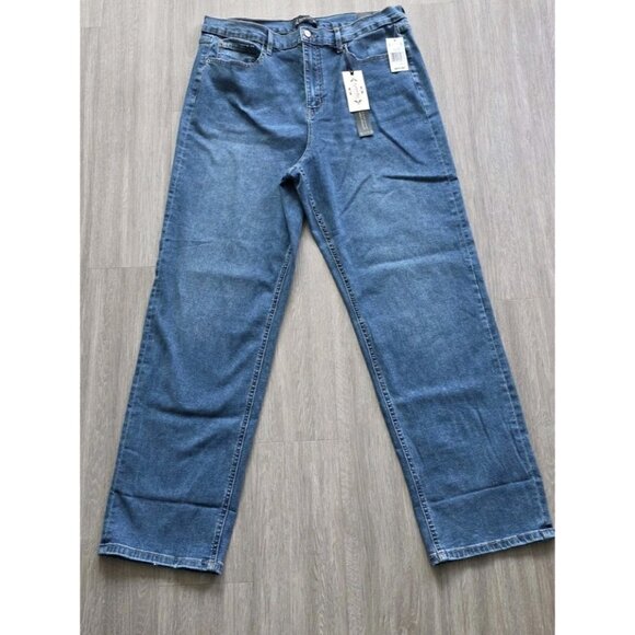 Nanette Lepore Jolie Super High Rise Relaxed Straight Jeans 16 NWT - Picture 2 of 16